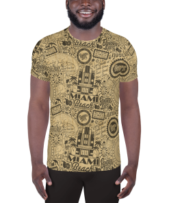 Miami Time All-Over Print Men's Athletic T-shirt